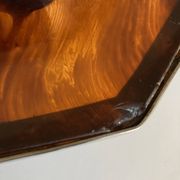 Plateau néo classique XXL en lucite écaille 1970