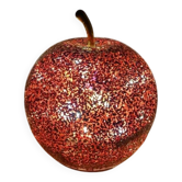 Red & pink glitter glass apple lamp – vintage