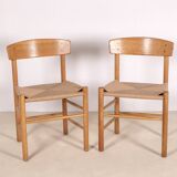 6x Børge Mogensen J39 in Oak, 1980s FDB Møbler, Denmark