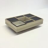 Modular white coffee table designed by Carlo Hauner for Forma