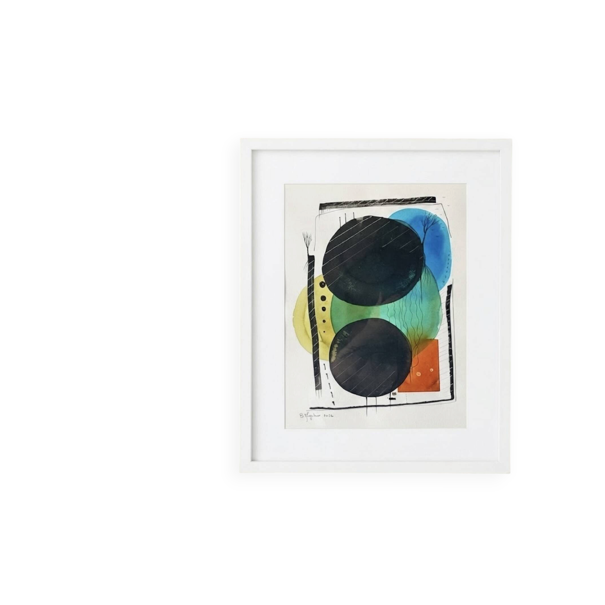 Original framed abstract artwork - Bertrand Mugabure
