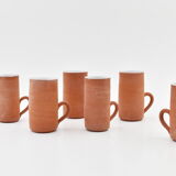 Series of six terracotta cups