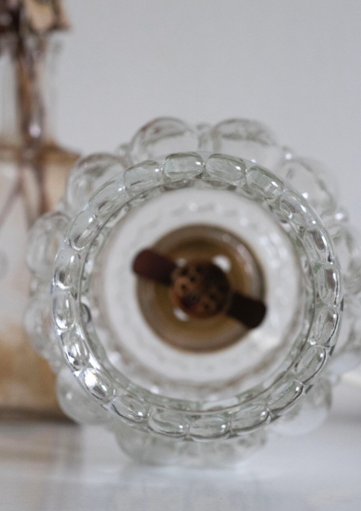 Vintage glass bubble pendant lamp