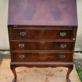 Mahogany-stained beech writing desk with keys H 106 cm