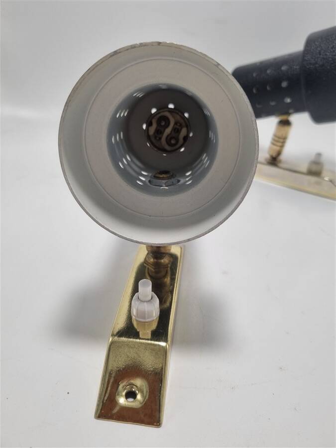 Trio of adjustable vintage wall lights