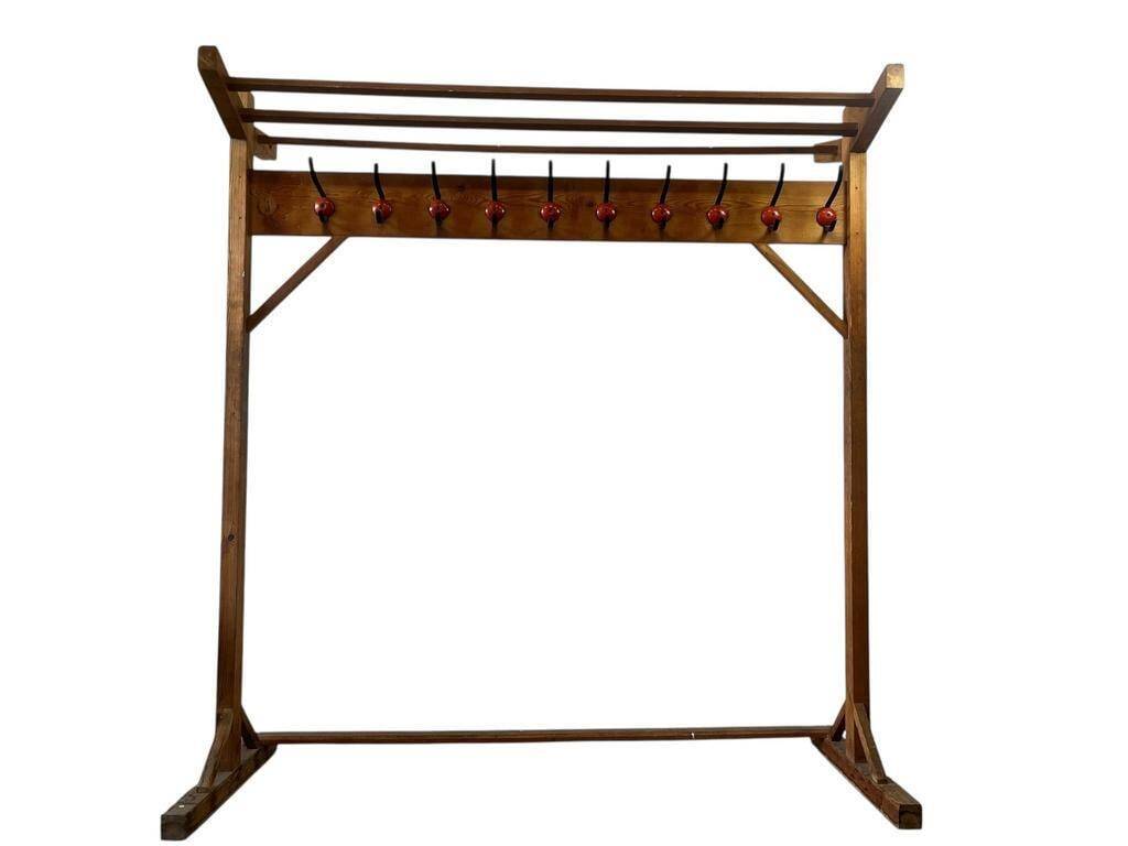 Vintage XL double-sided coat rack with 20 hanging points