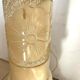 Column and vase lamp in alabaster with 20th century floral decoration