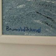 Oil on Canvas “Orrtupparna Samlas” by Bruno Wiklund,Vintage & Framed 61x53cm