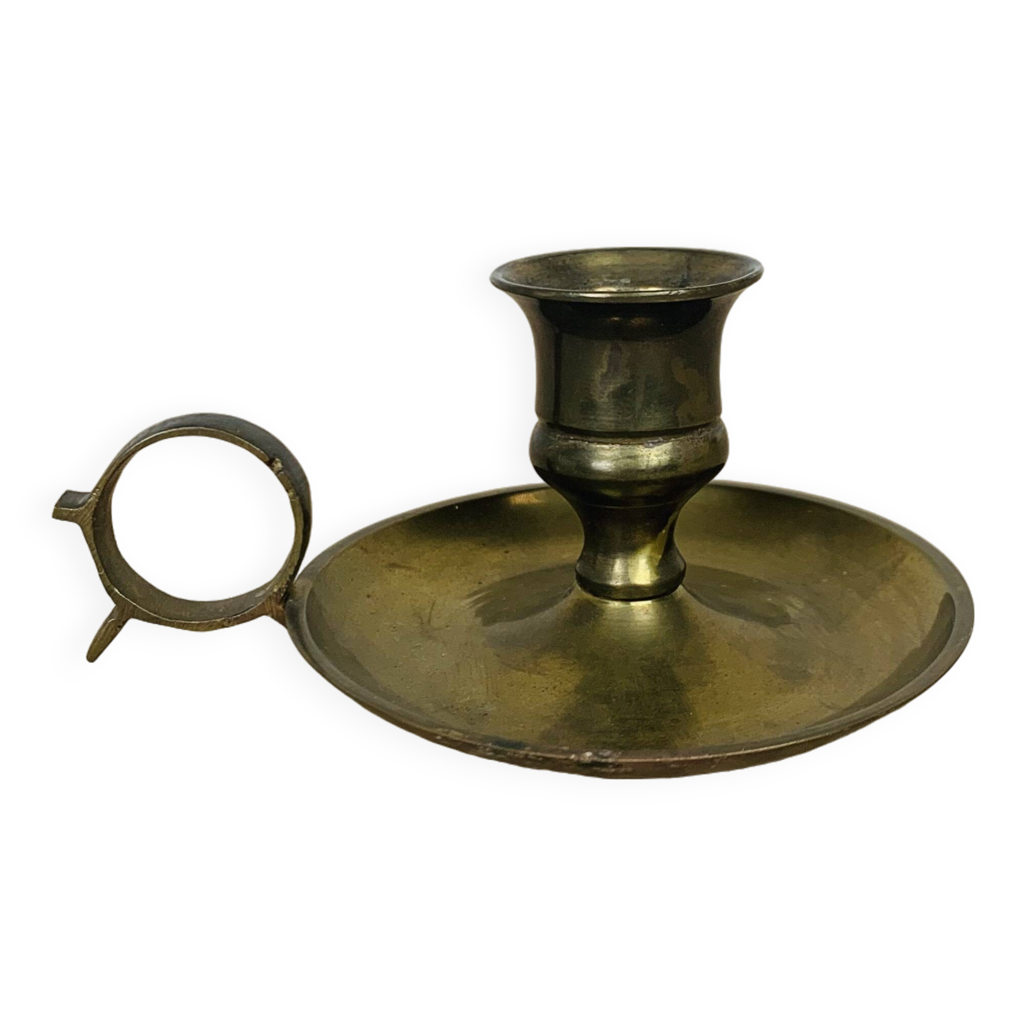Vintage brass cellar rat candle holder