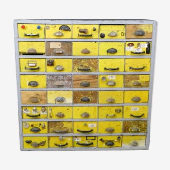 Industrial chest of drawers with 40 drawers 'yellow'