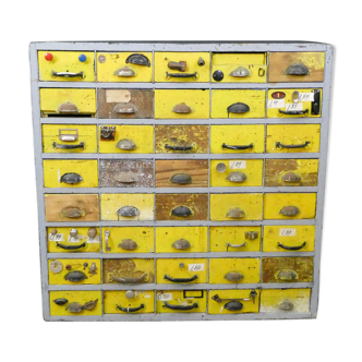 Industrial chest of drawers with 40 drawers 'yellow'