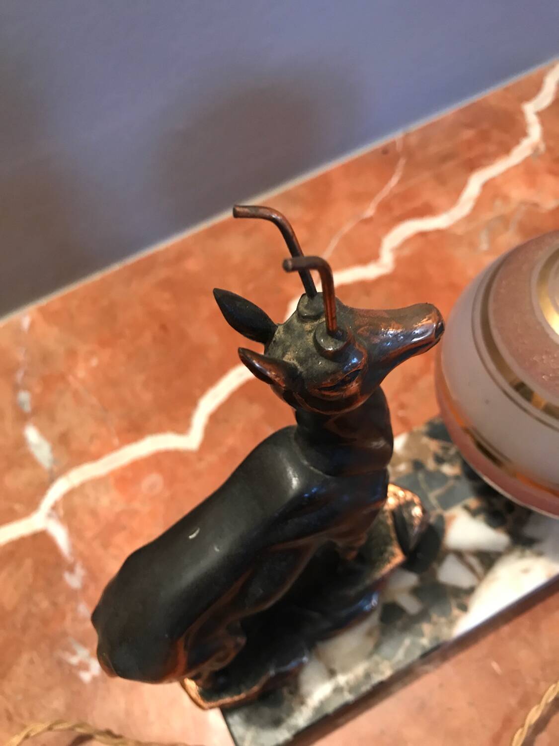 Very pretty art deco chamois table lamp