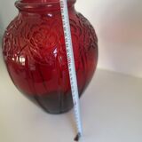 Large volute vase in pressed glass Art Deco