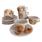 St Amand earthenware coffee cups and saucers