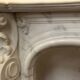 Louis XV style fireplace in white Carrara marble, 19th century