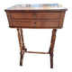 Console, side desk or dressing table in wood with marquetry top and 2 drawers