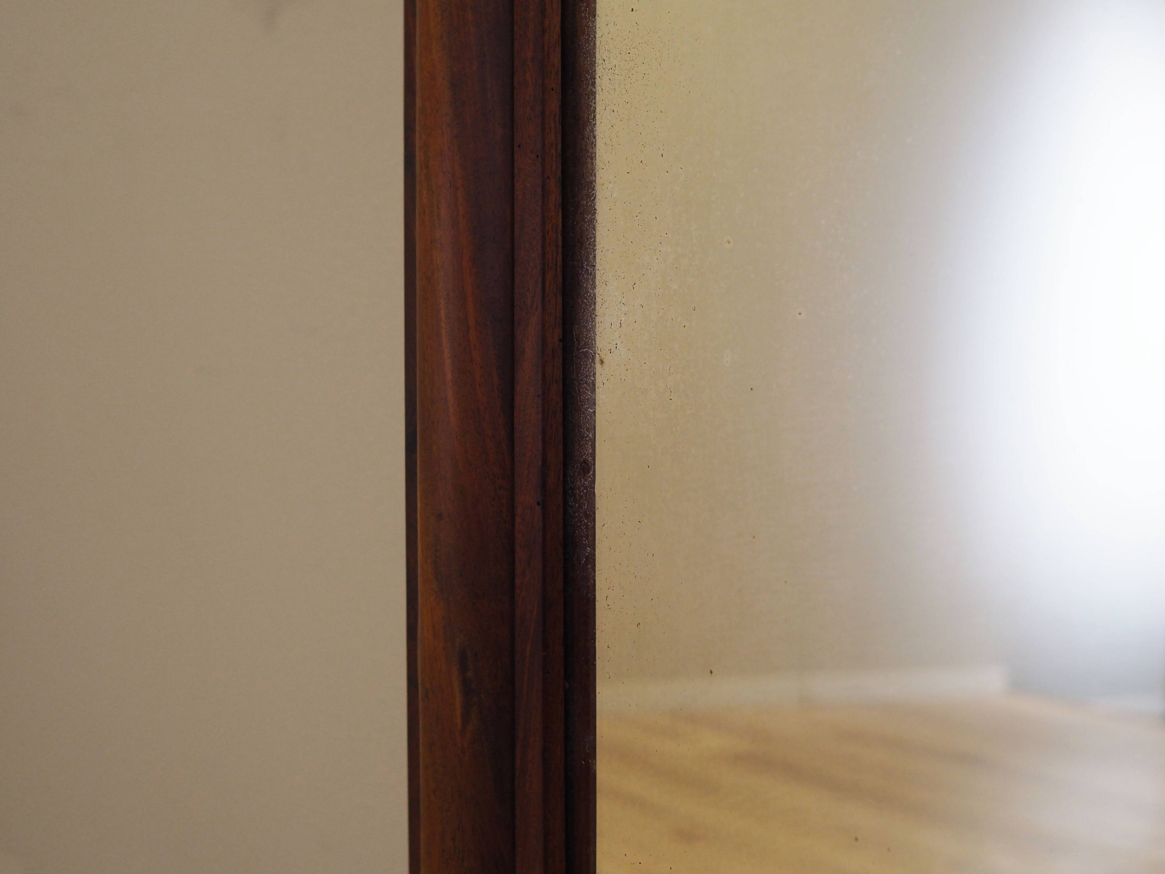 Mirror in wooden frame, Danish design, 1970s, production: Denmark
