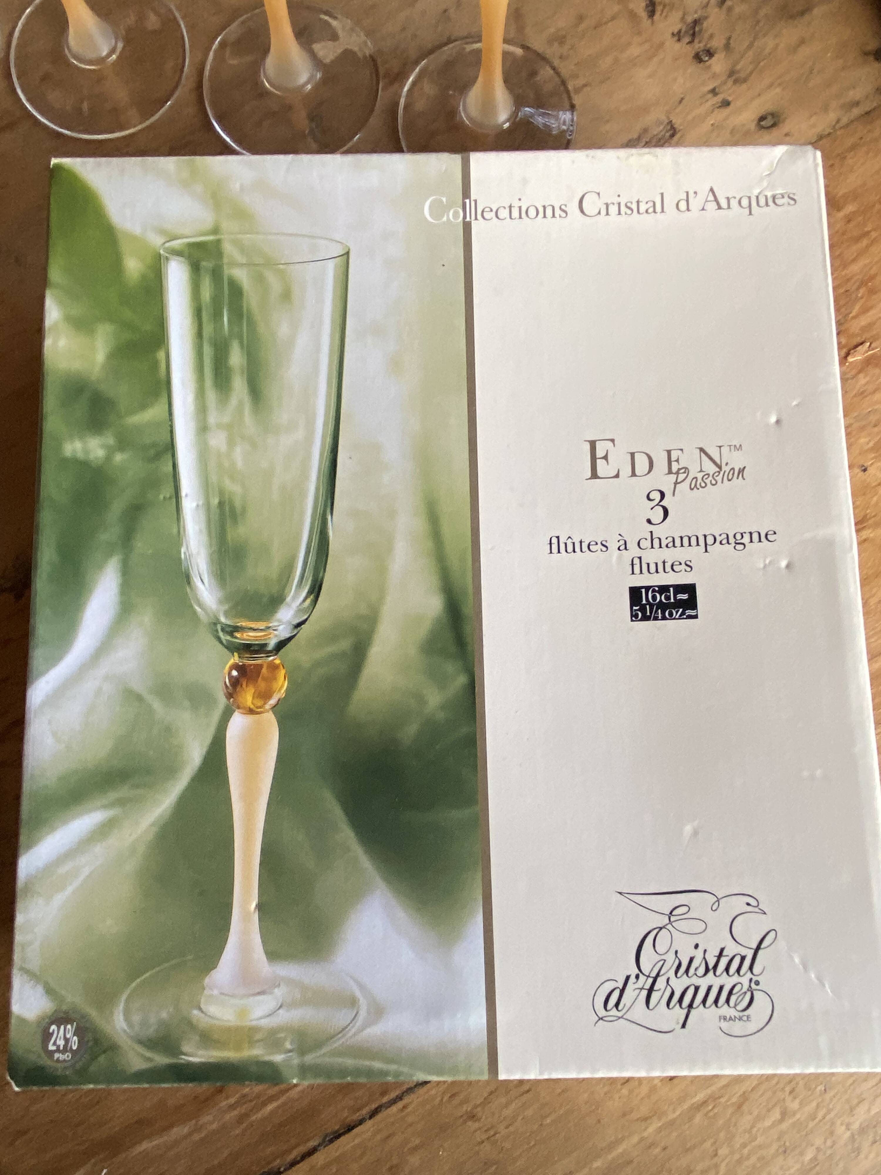 4 flutes de champage cristal d’Arques