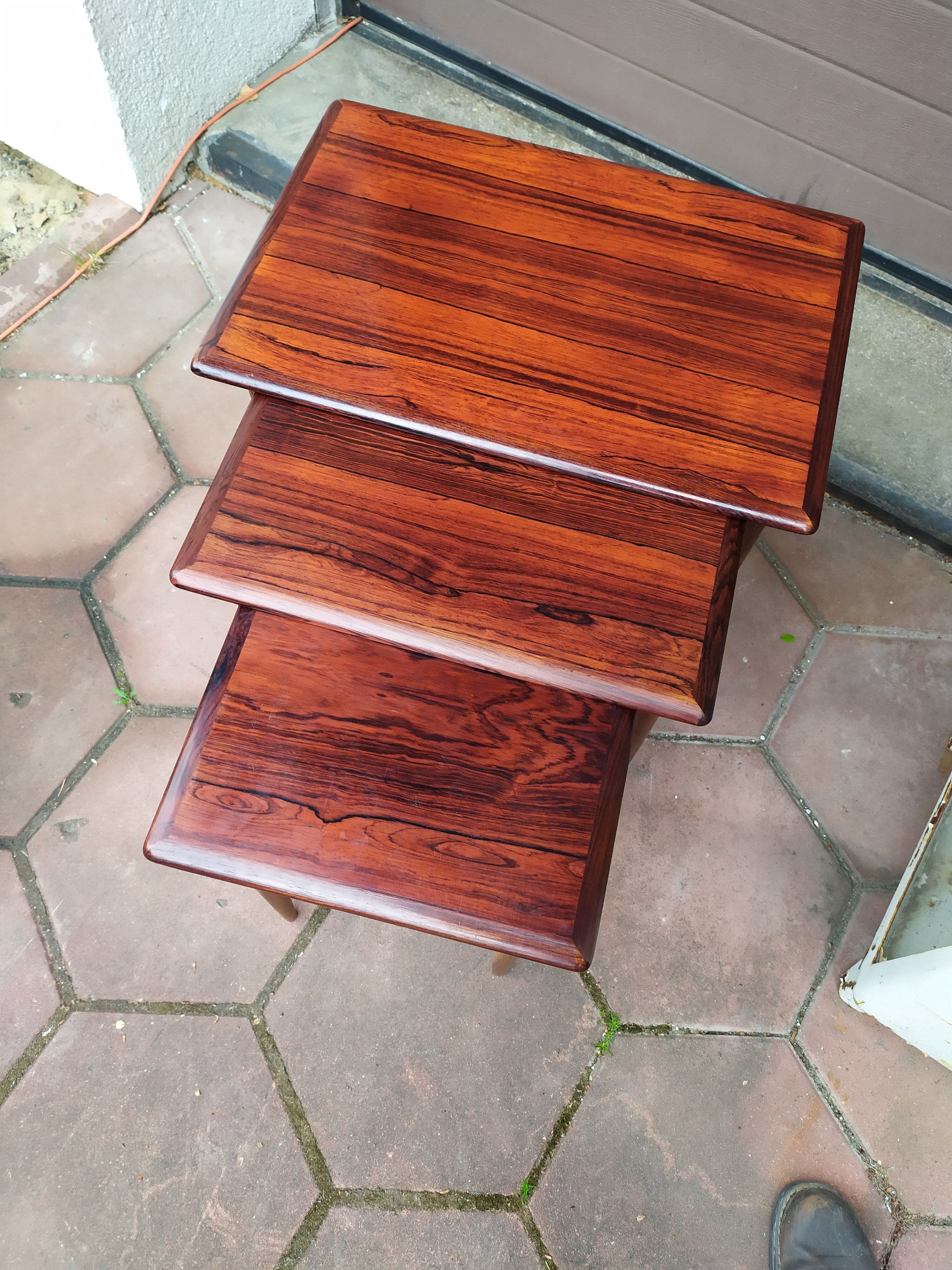 Nesting tables in rosewood, mid-1960s Denmark
