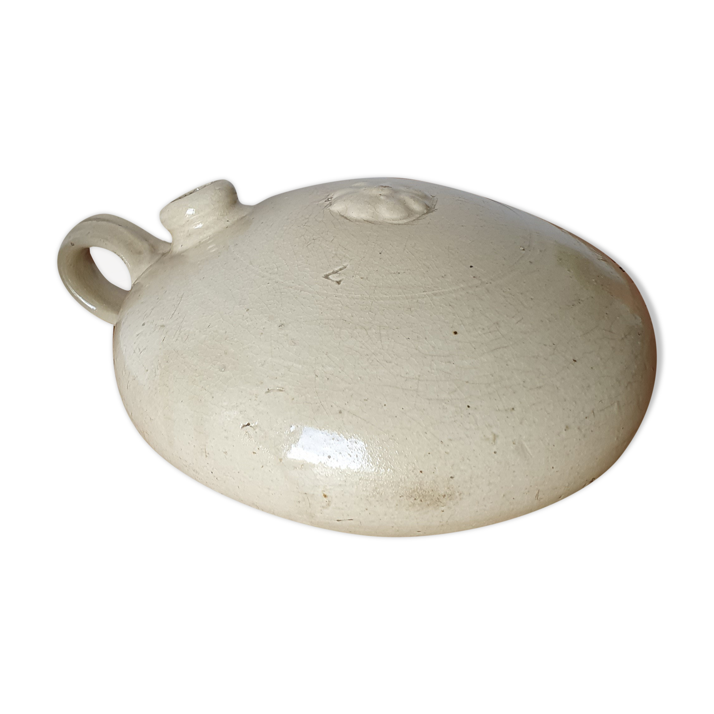 Ancient Gourd hot water bottle shape toad in beige sandstone