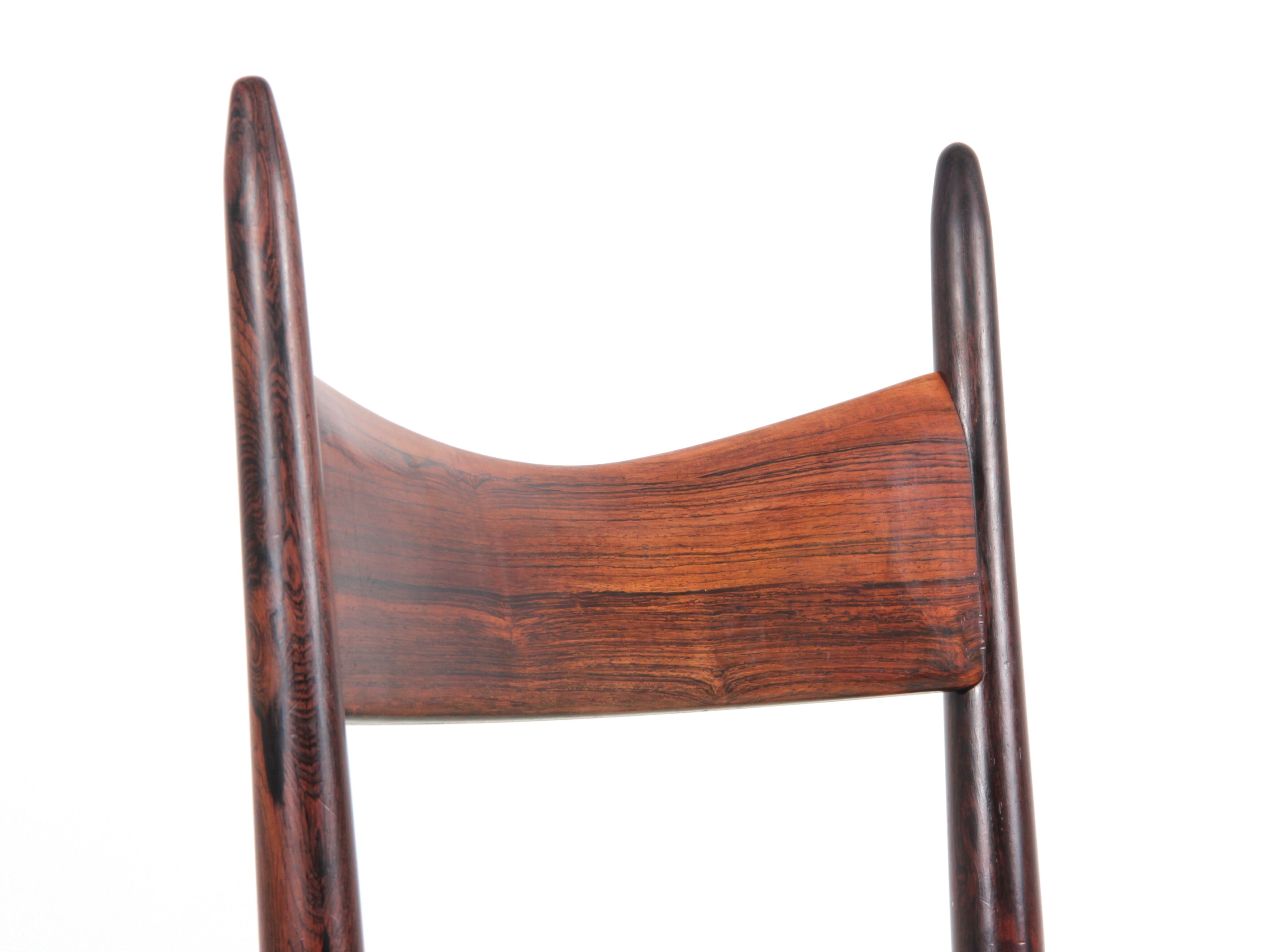 Suite of 4 Scandinavian chairs in Rio rosewood
