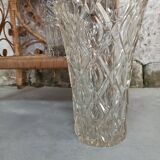 Four bohemian crystal vases