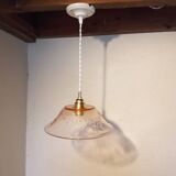 Vintage pink glass pendant light