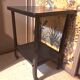 Art Deco style side table, console table on wheels, black varnished wood, 1940
