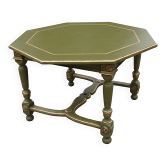 Octagonal Table in Louis XIII Style – Signature Makeover in Olive Green & Gold