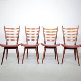 Vintage teak wooden ladder chairs, 1960s