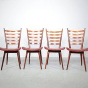 Vintage teak wooden ladder chairs, 1960s