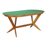 Table vintage des années 1960 avec plateau elliptique