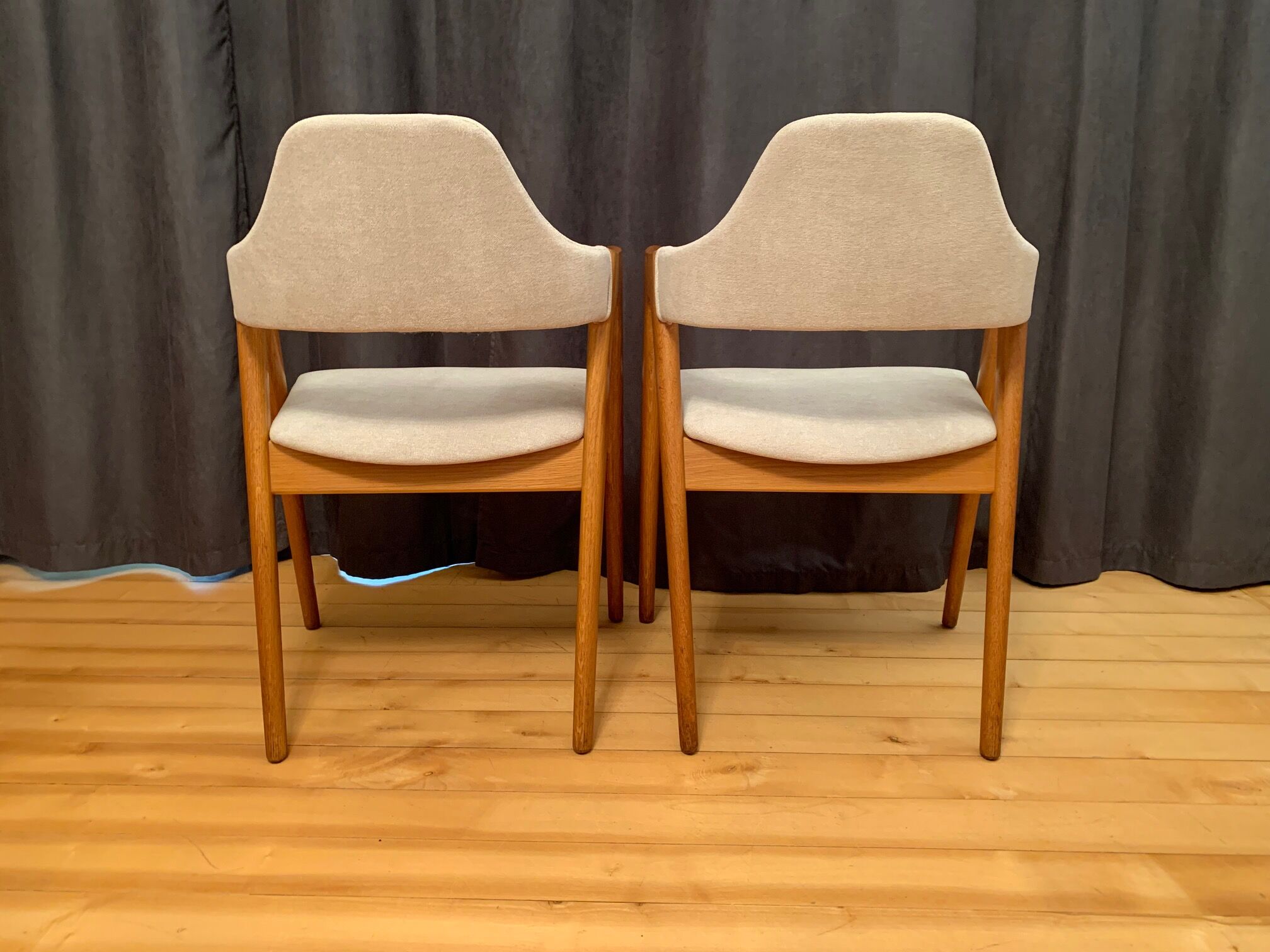 Pair of Compass chairs by Kai Kristiansen, SVA Møbler, Denmark, 1960s
