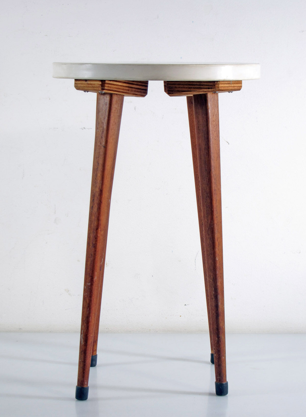 Fifties vintage formica and teak side table or plant stand