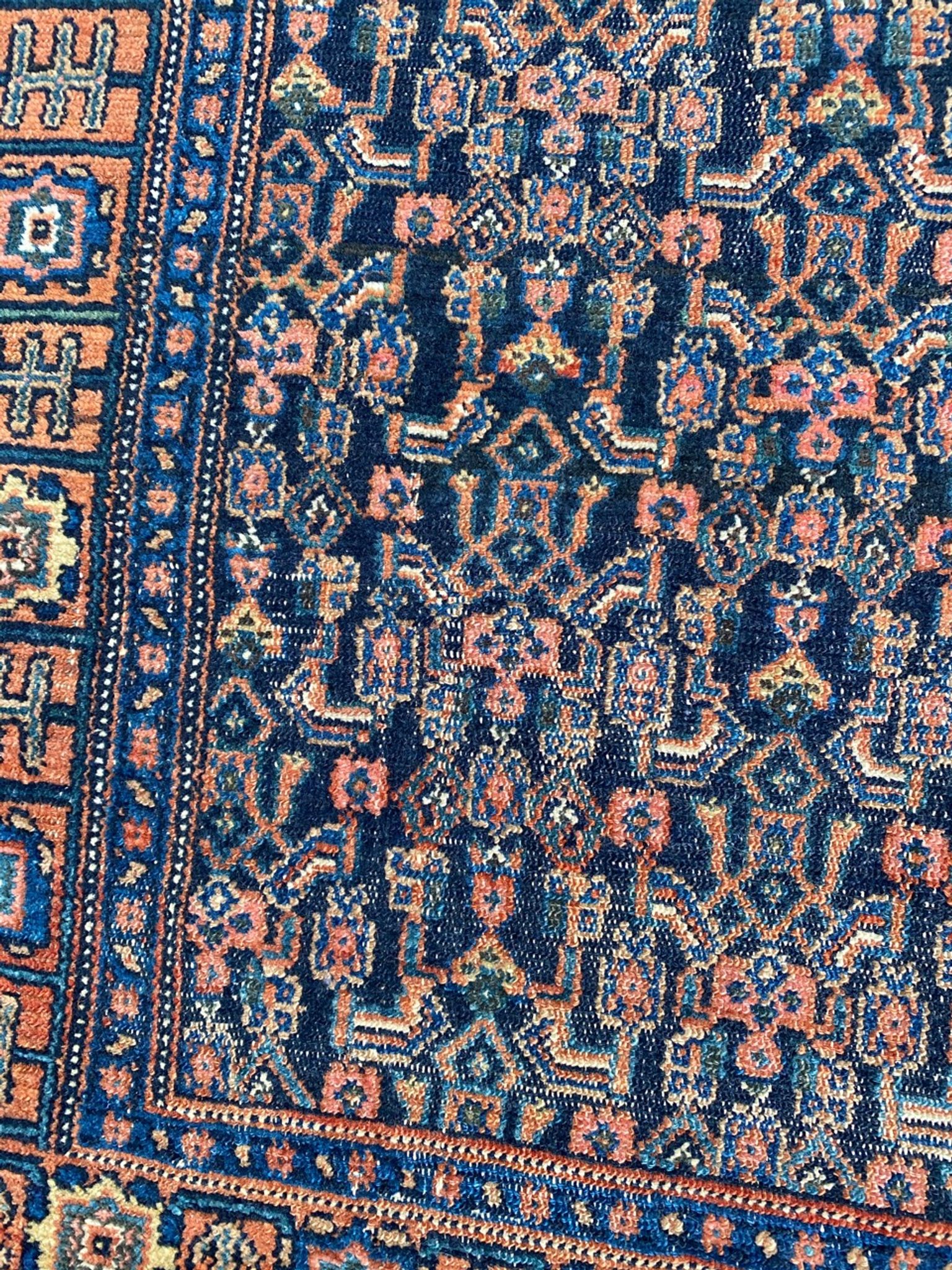 Tapis ancien persan d’orient senneh fait main 102x139 cm