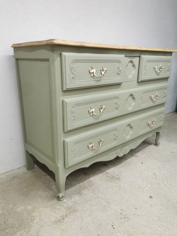 Commode vintage en chêne relookée - Livraison partout en France