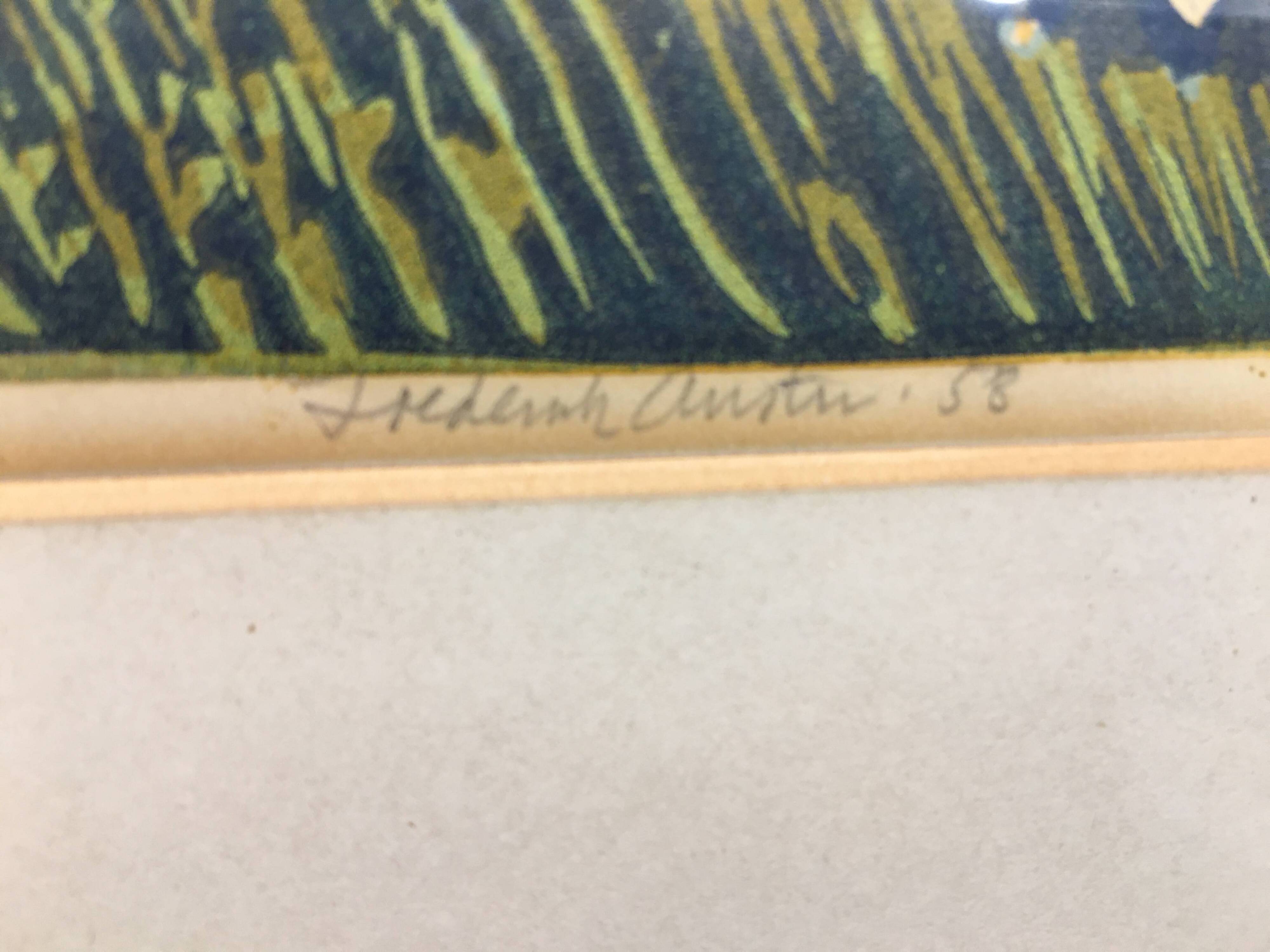 Lino Cut On Paper - Frederick Austin