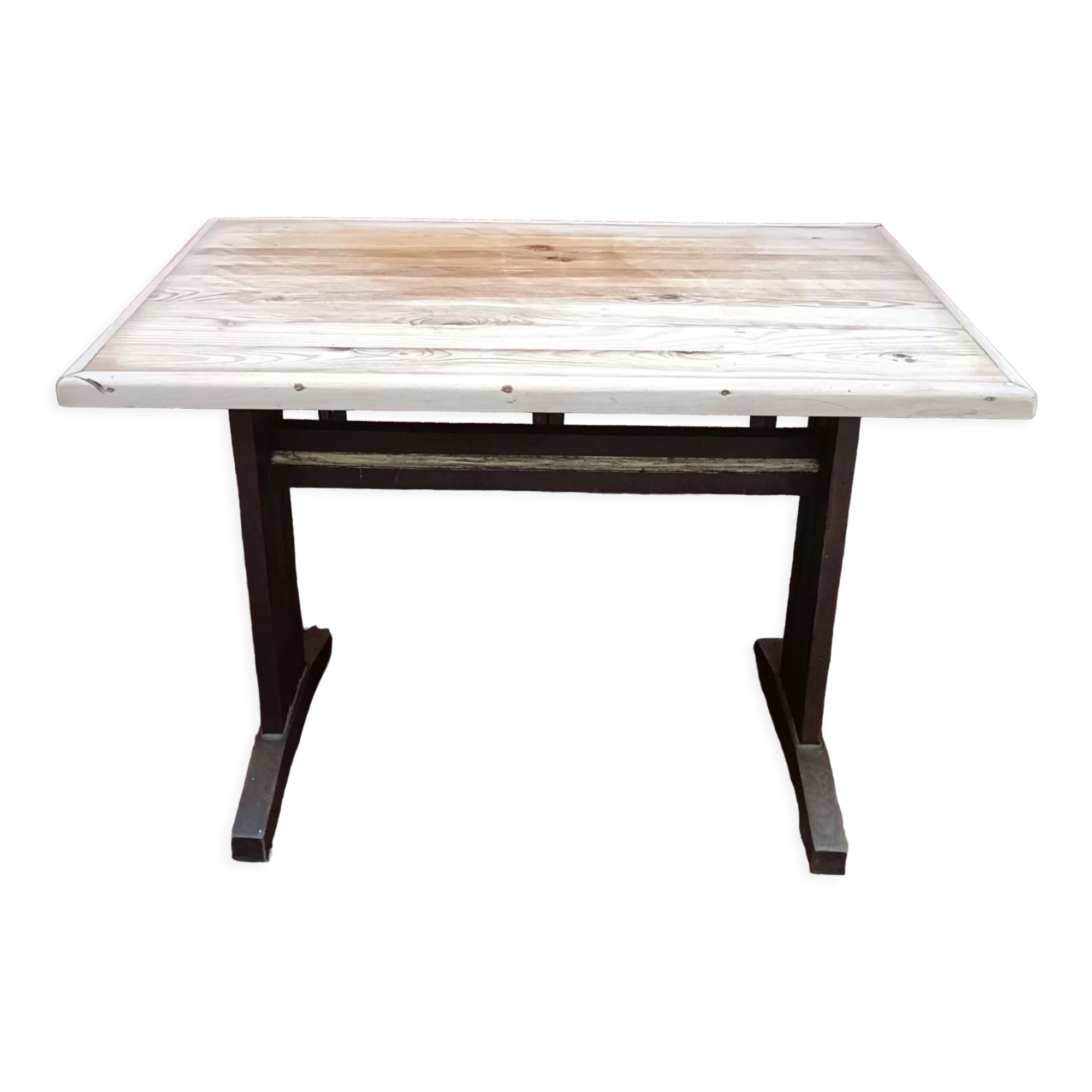 Solid pine bistro table with sanded top, 50s