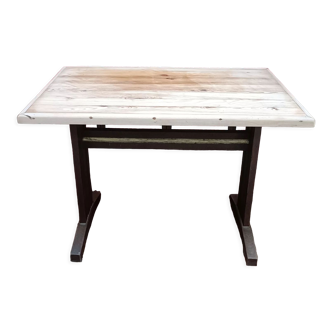 Solid pine bistro table with sanded top, 50s