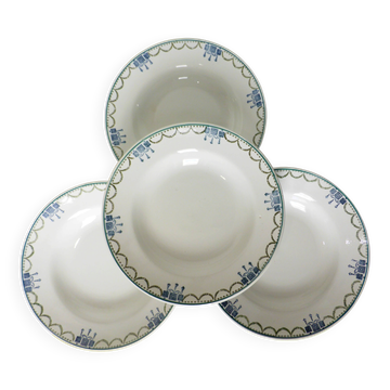 4 vintage deep plates from St Amand 220625
