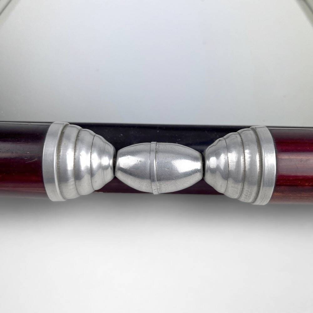 Art Deco metal and wood tray