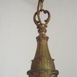 Lustre traditionnel français vintage en bronze à 5 lumières, datant du milieu du siècle dernier 5489