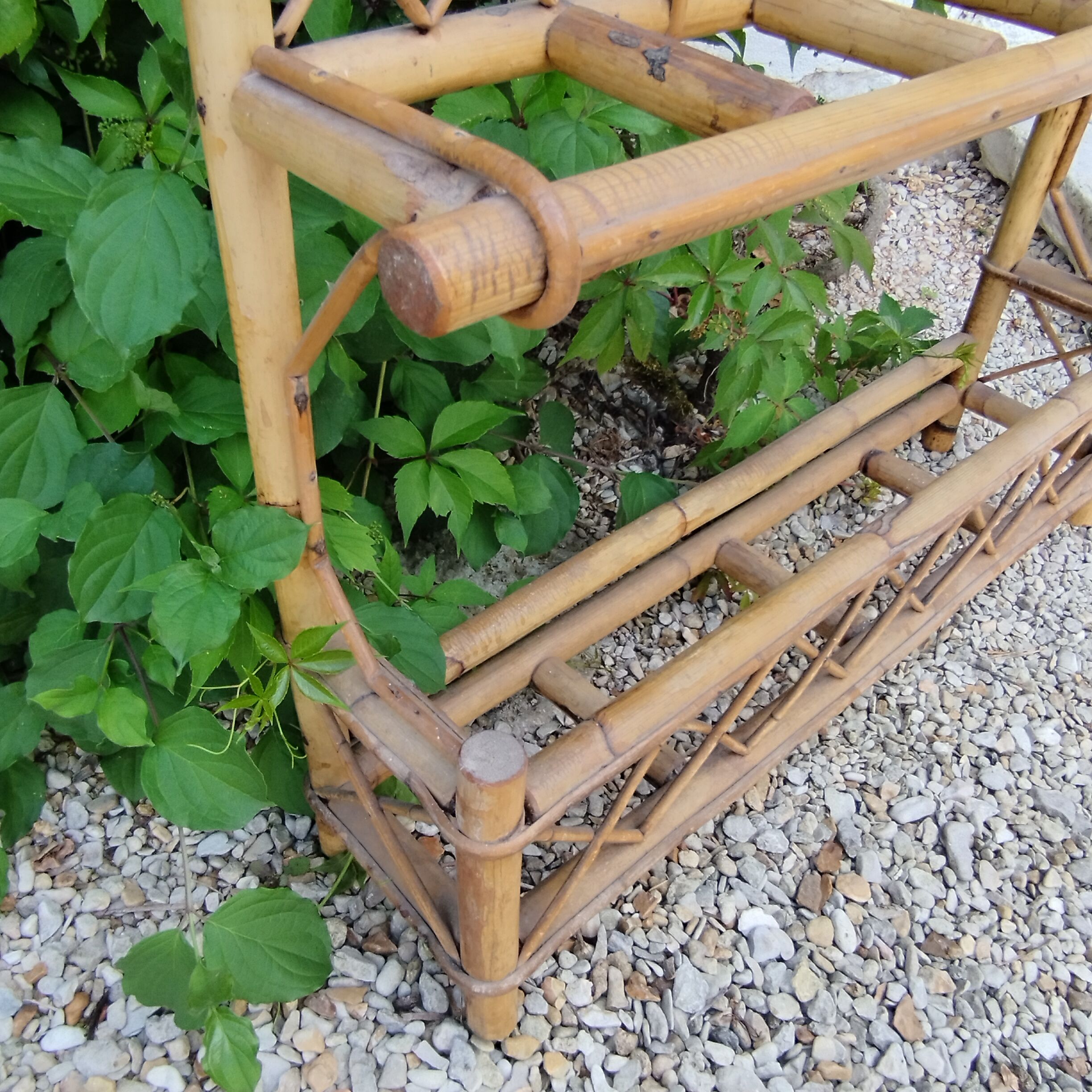 Vintage rattan wardrobe