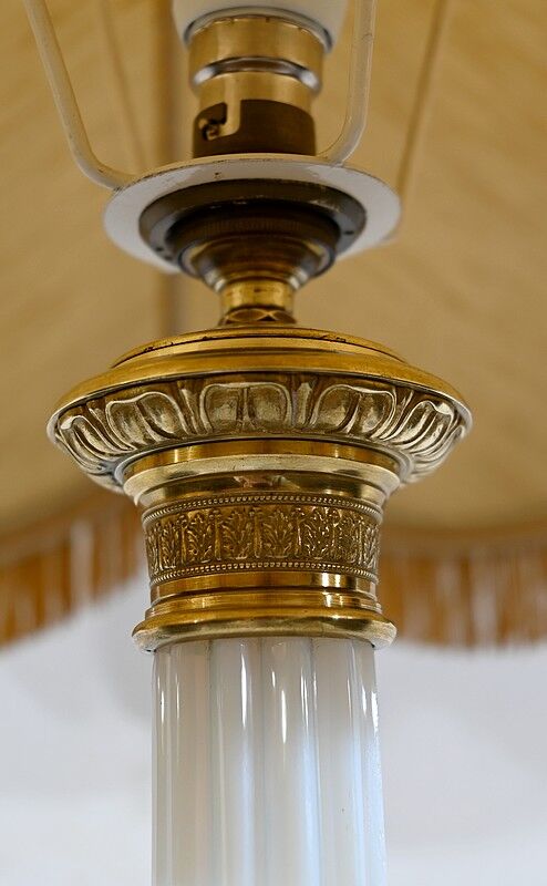 Lamp in Opline and Bronze, Louis XVI style – 1950