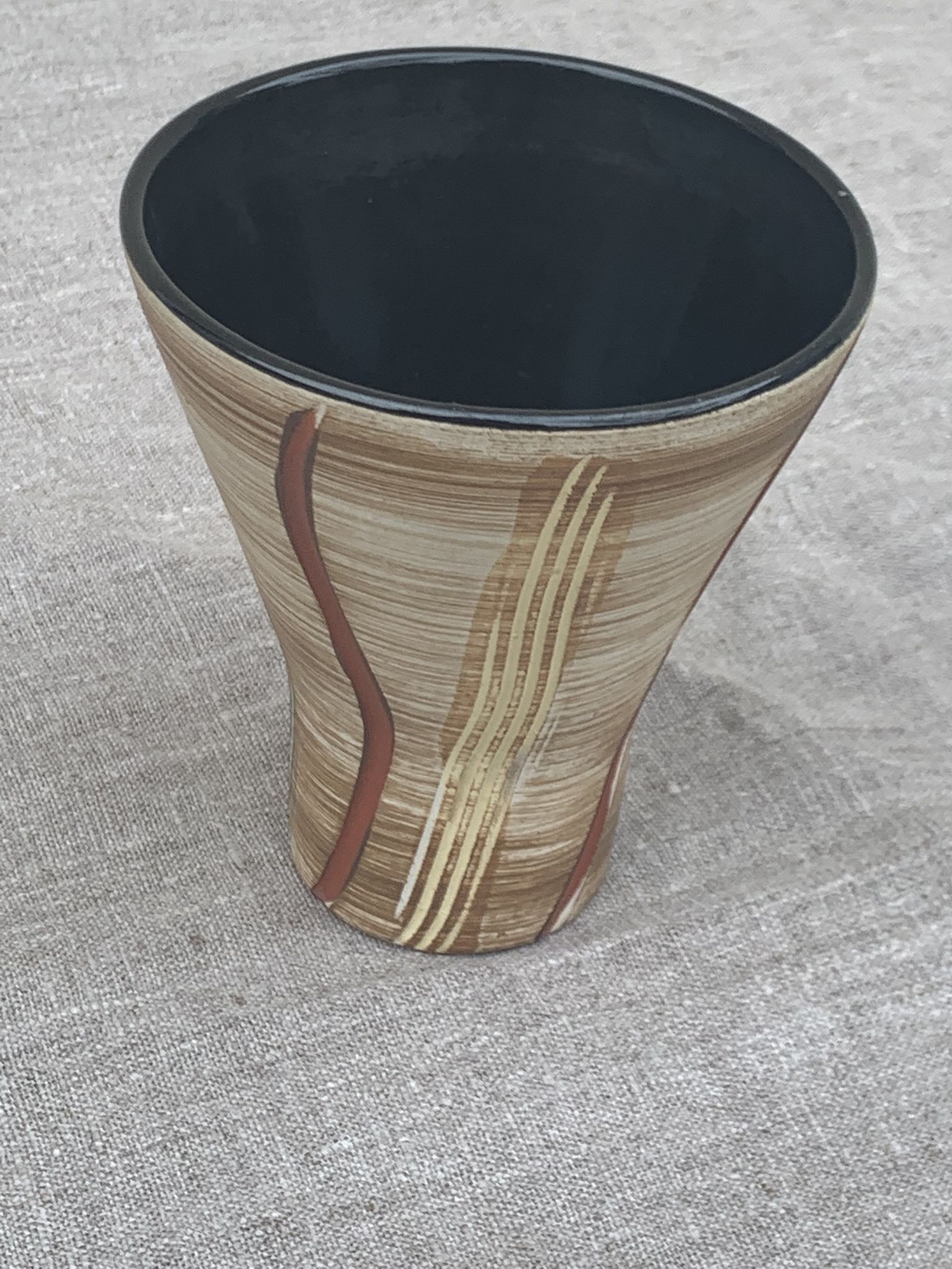 Vase en céramique émaillée hohr made in germany numéroté design et vintage