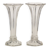 Paire de vases 'Américain' Luxval en cristal clair de Val Saint Lambert, 23 cm