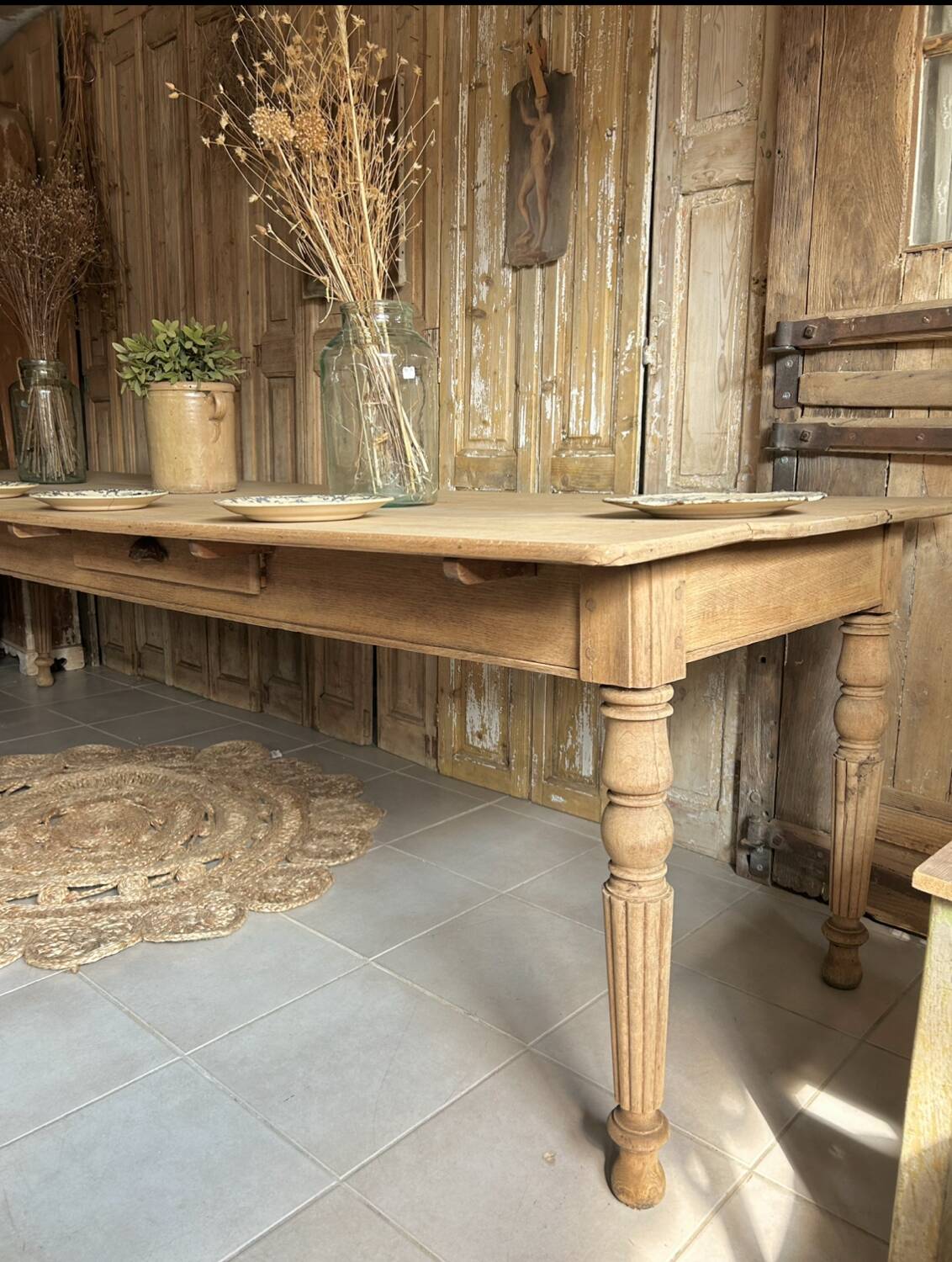 Very Large Antique Farmhouse Table – 3 Meters – Solid Oak