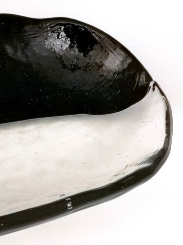 Long Postmodern Black and Clear Murano Glass Centerpiece by Aureliano Toso, Italy