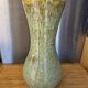 Large baluster vase from Accolay – Water green & ochre marbled enamel – 35 cm