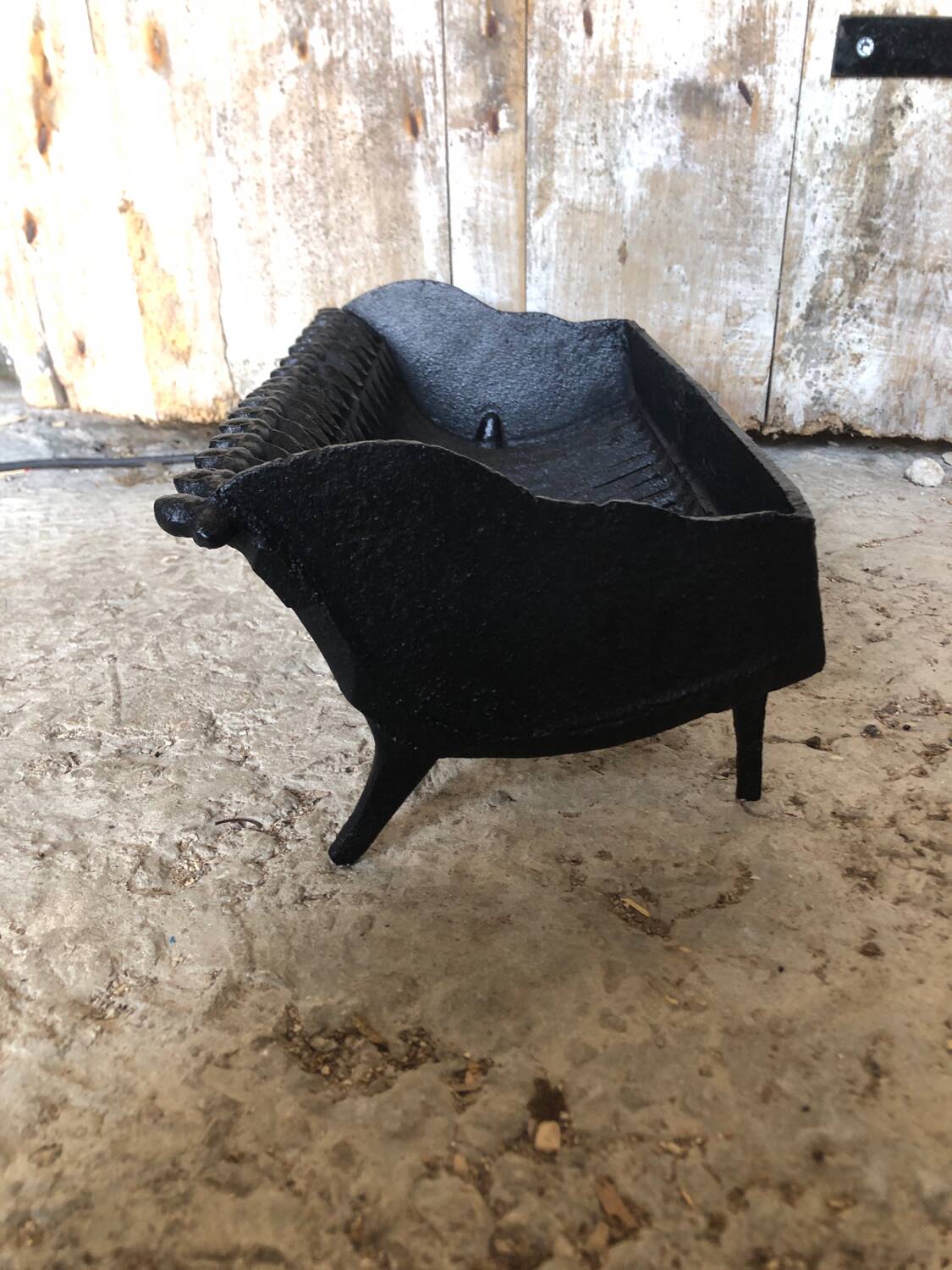 Old Vintage Black Cast Iron Fireplace